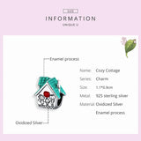 Sterling Silver Warm Home Charm for Bracelet Enamel Pendant