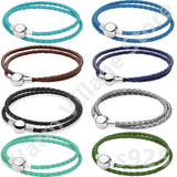 925 Charm Leather Bracelet for Women DIY Jewelry
