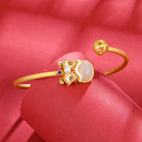 Ethnic Lion Dancing Chalcedony Bracelet Retro Crystal Jewelry