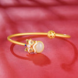 Ethnic Lion Dancing Chalcedony Bracelet for Women