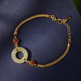 Natural Chalcedony Bracelet: Chinese Palace Noble Charm Silver Jewelry