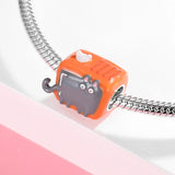 Cat Cartoon Beads for Girls Bracelet DIY, S925 Sterling Silver Jewelry Beads