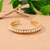 Vintage Inlay Pearl Bracelet for Women - Romantic Bangles