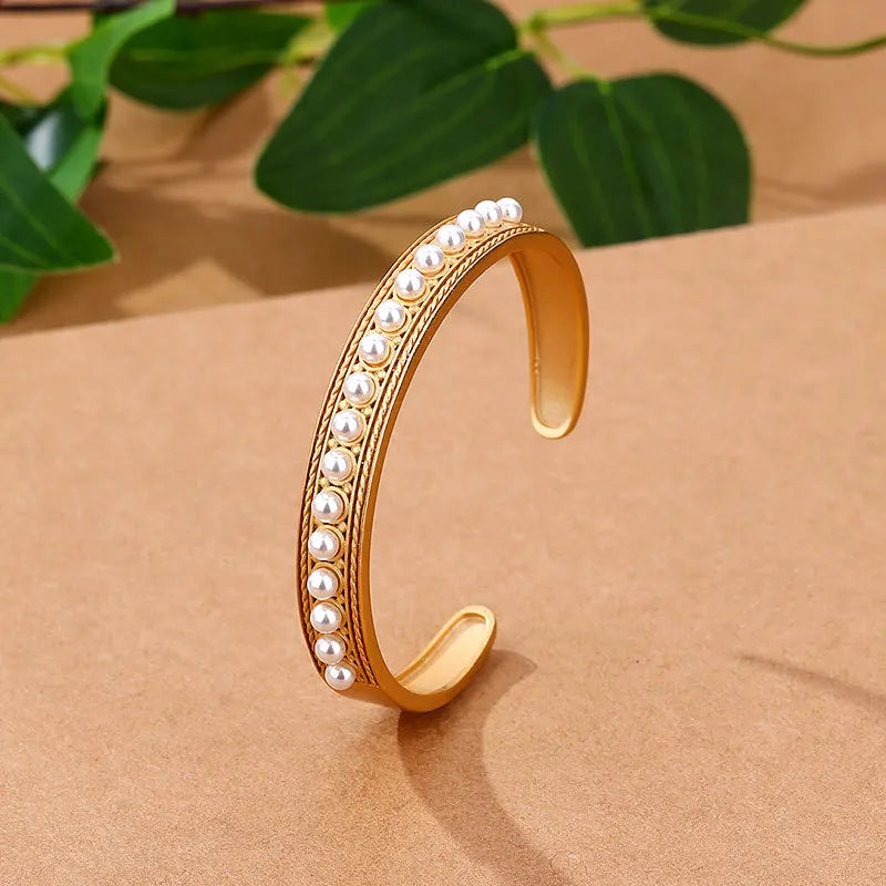 Ancient Craft Pearl Bracelet for Women - Romantic Bangle Jewelry