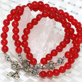 Bohemia Red Jades Chalcedony Stone Bracelet 6mm