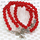 Bohemia Red Jades Chalcedony Stone Bracelet 6mm