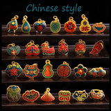 Enamel Porcelain Craft Pendant Chinese Charm Silver Jewelry