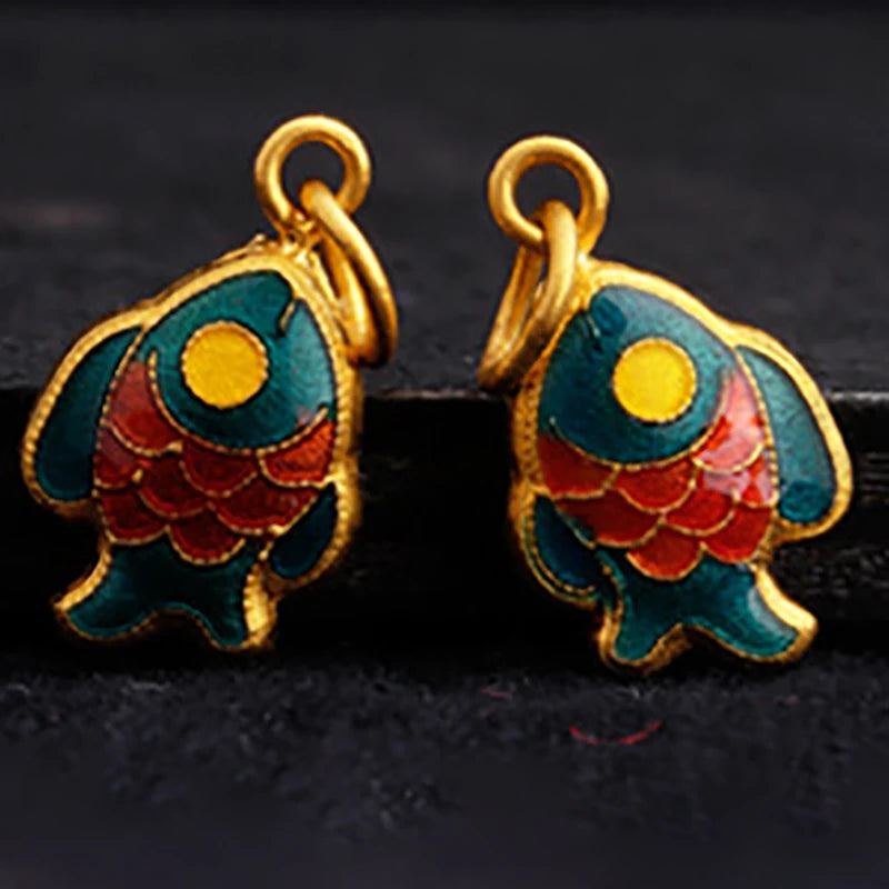 Enamel Porcelain Craft Pendant Chinese Charm Silver Jewelry