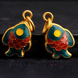 Chinese Enamel Porcelain Craft Pendant Unique Ancient Charm Silver Jewelry