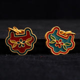 Chinese Enamel Porcelain Craft Pendant Unique Ancient Charm Silver Jewelry