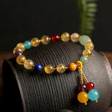 Brazilian Natural Blonde Women's Bracelet Vintage Agate Powder Crystal