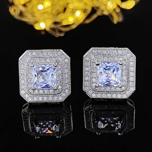 Real Silver Stud Earrings for Women - Wedding Jewelry