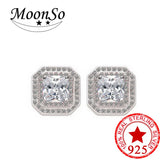 Real Silver Stud Earrings for Women - Wedding Jewelry