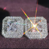 Real Silver Stud Earrings for Women - Wedding Jewelry