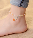 Gobi Jade Silk Jade Heart Bracelet Anklet Ethnic Woman