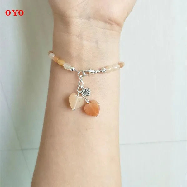 Gobi Jade Silk Jade Heart Bracelet Anklet Ethnic Woman