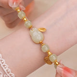 Natural Hotan Jade Rabbit Bracelet for Women Wedding Jewelry