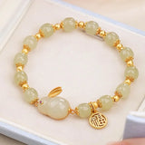Natural Hotan Jade Rabbit Bracelet for Women Wedding Jewelry