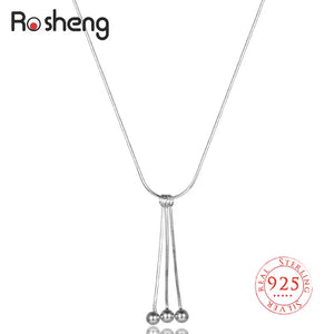 S925 Line Beads Link Necklace Women Clavicle Chain Fine Jewelry