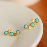 Turquoise Earrings Chinese Ancient Craft Women's Jewelry