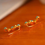 Turquoise Earrings Chinese Ancient Craft Women's Jewelry