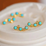 Turquoise Earrings Chinese Ancient Craft Women's Jewelry