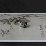 Chinese Four-Sided Beast Silver Pendant Necklace Retro Charm