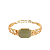 Ancient Craft Hetian Jade Green Butterfly Bracelet - Retro Light Jewelry