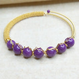 Purple Sugilite Stone Crystal Bracelet for Women