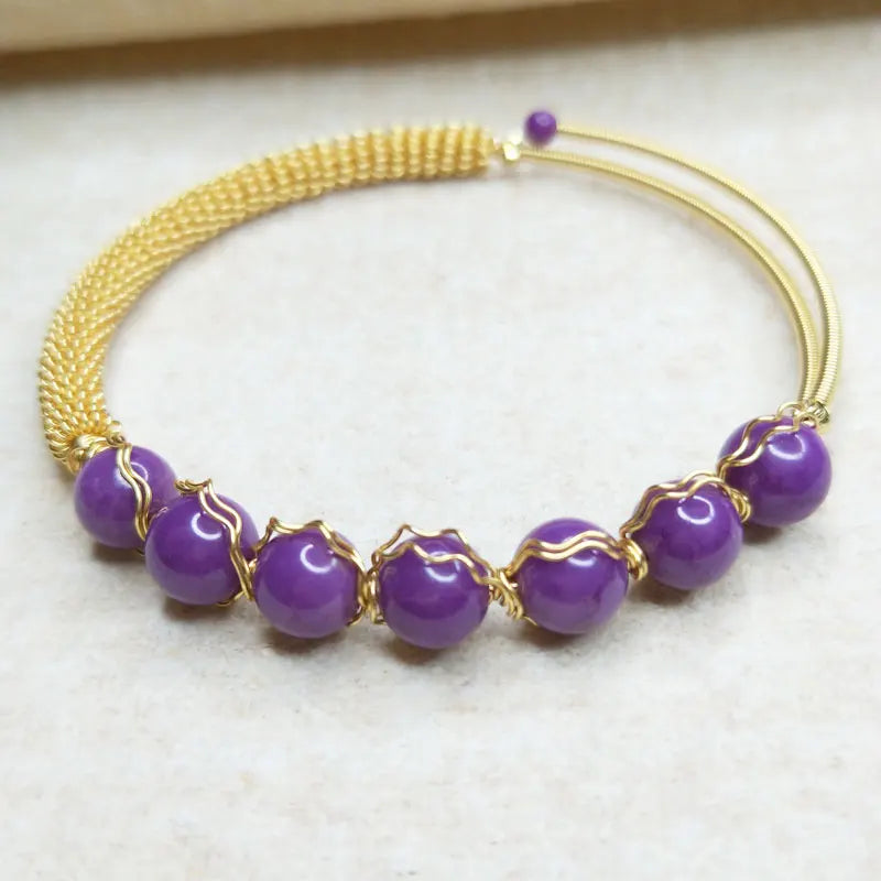 Purple Sugilite Stone Crystal Bracelet for Women