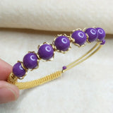 Purple Sugilite Stone Crystal Bracelet for Women