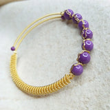 Purple Sugilite Stone Crystal Bracelet for Women