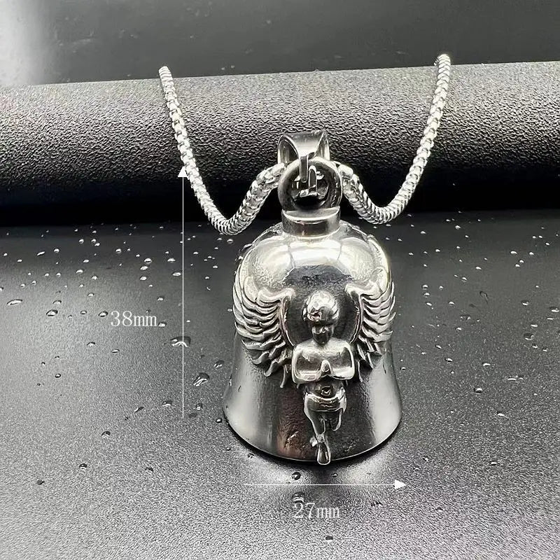 Angel Bell Pendant Stainless Steel Lucky Exorcism Bell