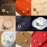 Chinese Palace Jade Bracelet - Elegant Women's Silver Jewelry