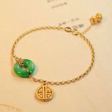 Chinese Palace Jade Bracelet - Elegant Women's Silver Jewelry
