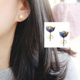 Enamel Porcelain Earrings Chinese Retro Bohemian Craft Charm Women