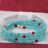 Multilayer Amazonite Stone Bracelet with Magnetic Clasp