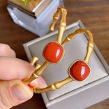 Geometric Enamel Porcelain Bracelet Chinese Retro Bohemian Women's Jewelry