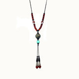 Green 3 Eyes Agate DZI Bead Pendant Necklace