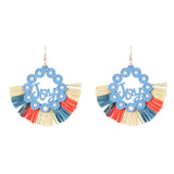 Stylish Circular Lace Earrings inlaid with Pearls, European Wind Wood Design