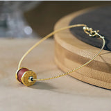 Southern Red Tourmaline Cylinder Adjustable Bracelet Jewelry