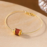 Southern Red Tourmaline Cylinder Adjustable Bracelet Jewelry
