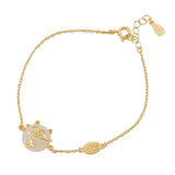 Hetian Jade Lucky Cat Bracelet - Chinese Retro Charm Jewelry