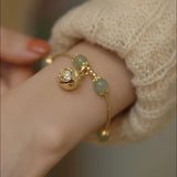 Hetian Jade Bell Bracelet for Women - Elegant Bangle Jewelry
