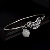 Natural Hetian Jade Butterfly Carving Bracelet Retro Charm Women's Jewelry