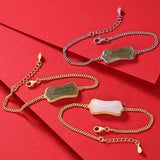 Natural Hetian Jade Ruyi Geometric Bracelet - Chinese Retro Charm
