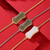 Natural Hetian Jade Ruyi Geometric Bracelet - Chinese Retro Charm