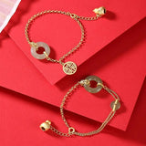 Hetian Jade Buckle Gourd Bracelet Retro Charm Women's Jewelry