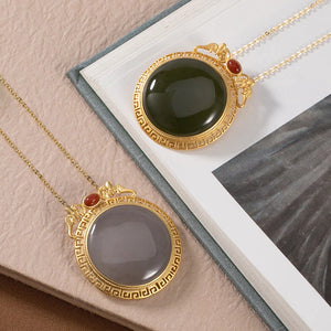 Natural Hetian Purple Jade Pendant Necklace for Woman