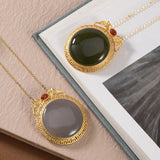 Natural Hetian Purple Jade Pendant Necklace for Woman